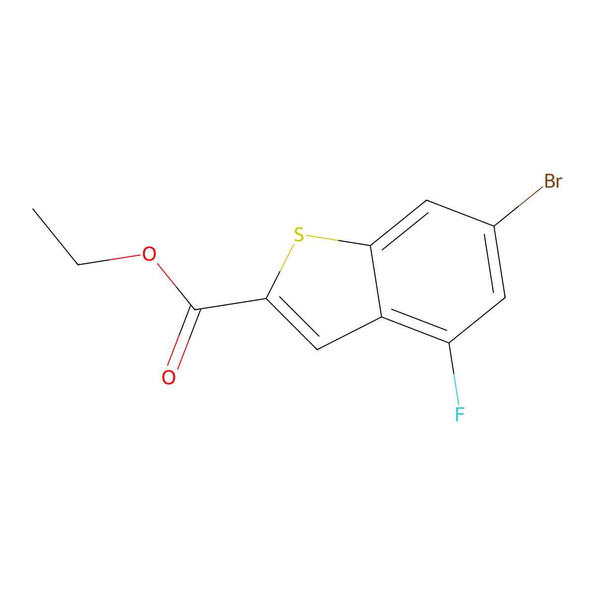 Ethyl 6-bromo-4-fluorobenzo[b]thiophene-2-carboxylate molecular structure, CAS 2167294-78-0