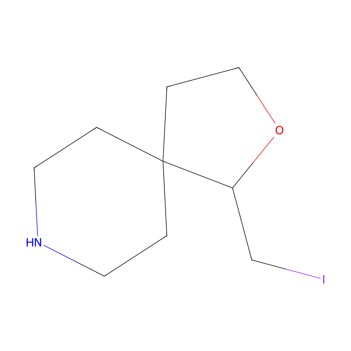 1-(Iodomethyl)-2-oxa-8-azaspiro[4.5]decane molecular structure, CAS 2167299-64-9