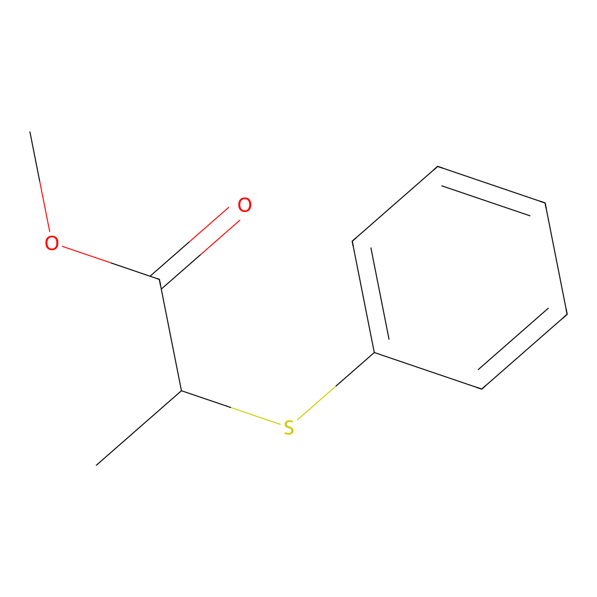 Methyl 2-(phenylthio)propanoate molecular structure, CAS 21673-18-7
