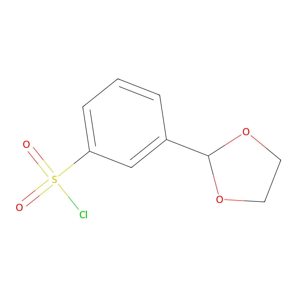 3-(1,3-Dioxolan-2-yl)benzene-1-sulfonyl chloride molecular structure, CAS 2167300-93-6