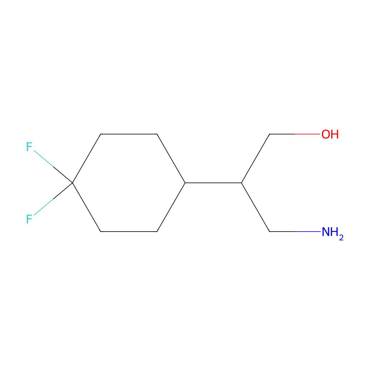 3-Amino-2-(4,4-difluorocyclohexyl)propan-1-ol molecular structure, CAS 2167303-61-7