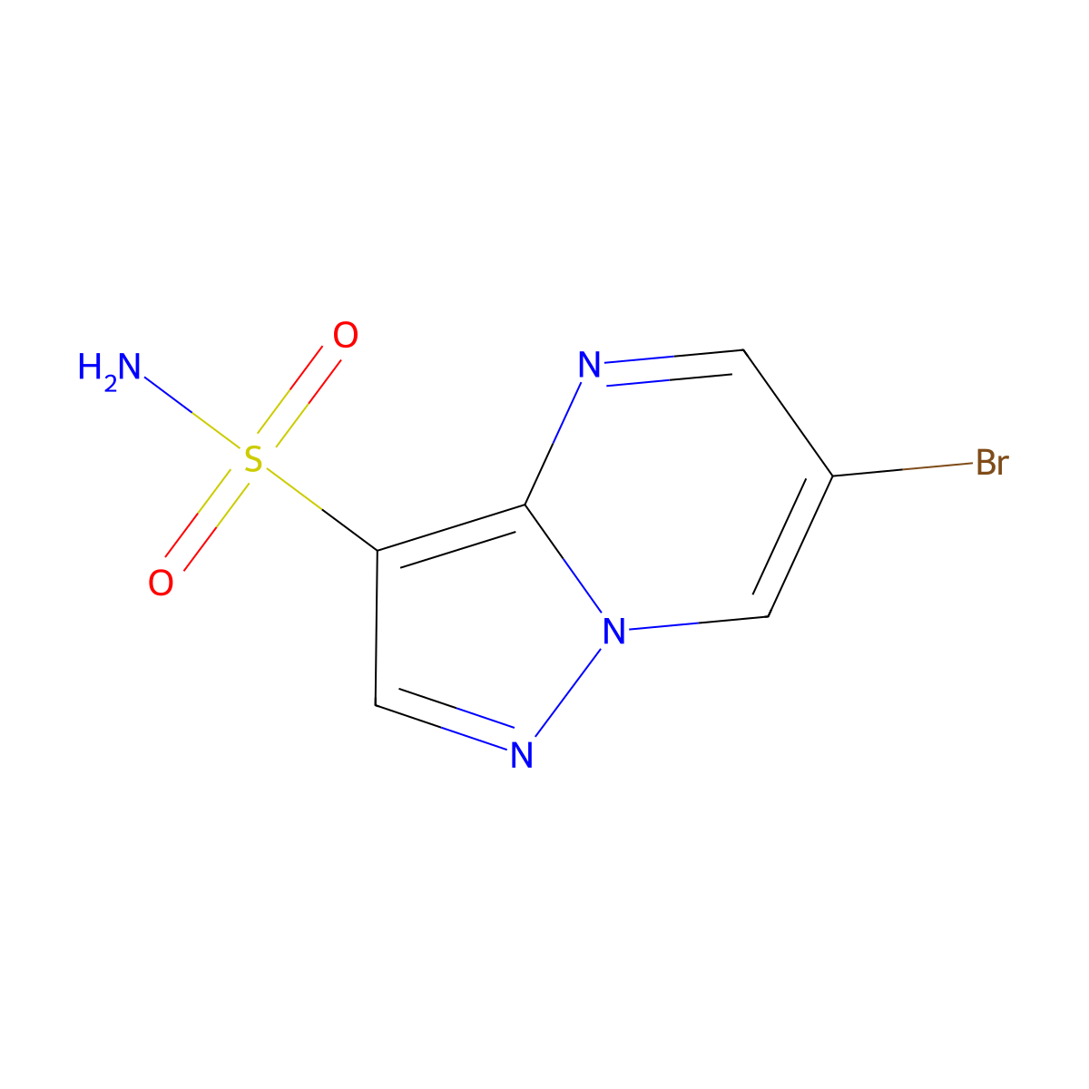 6-Bromopyrazolo[1,5-a]pyrimidine-3-sulfonamide molecular structure, CAS 2167306-33-2