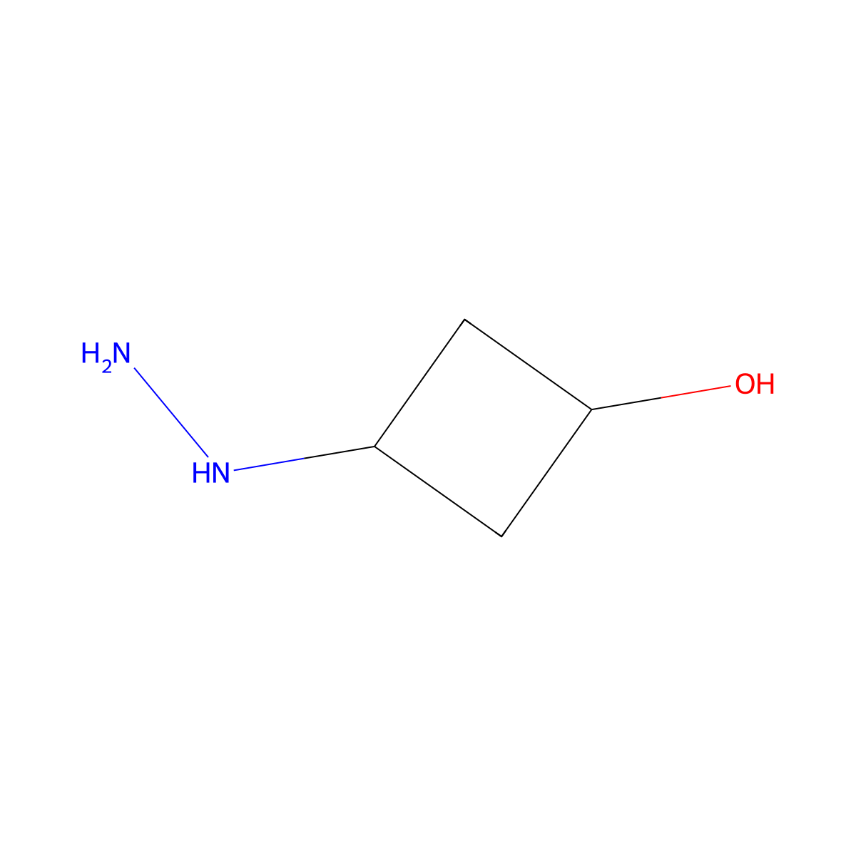 3-Hydrazinylcyclobutan-1-ol molecular structure, CAS 2167307-98-2