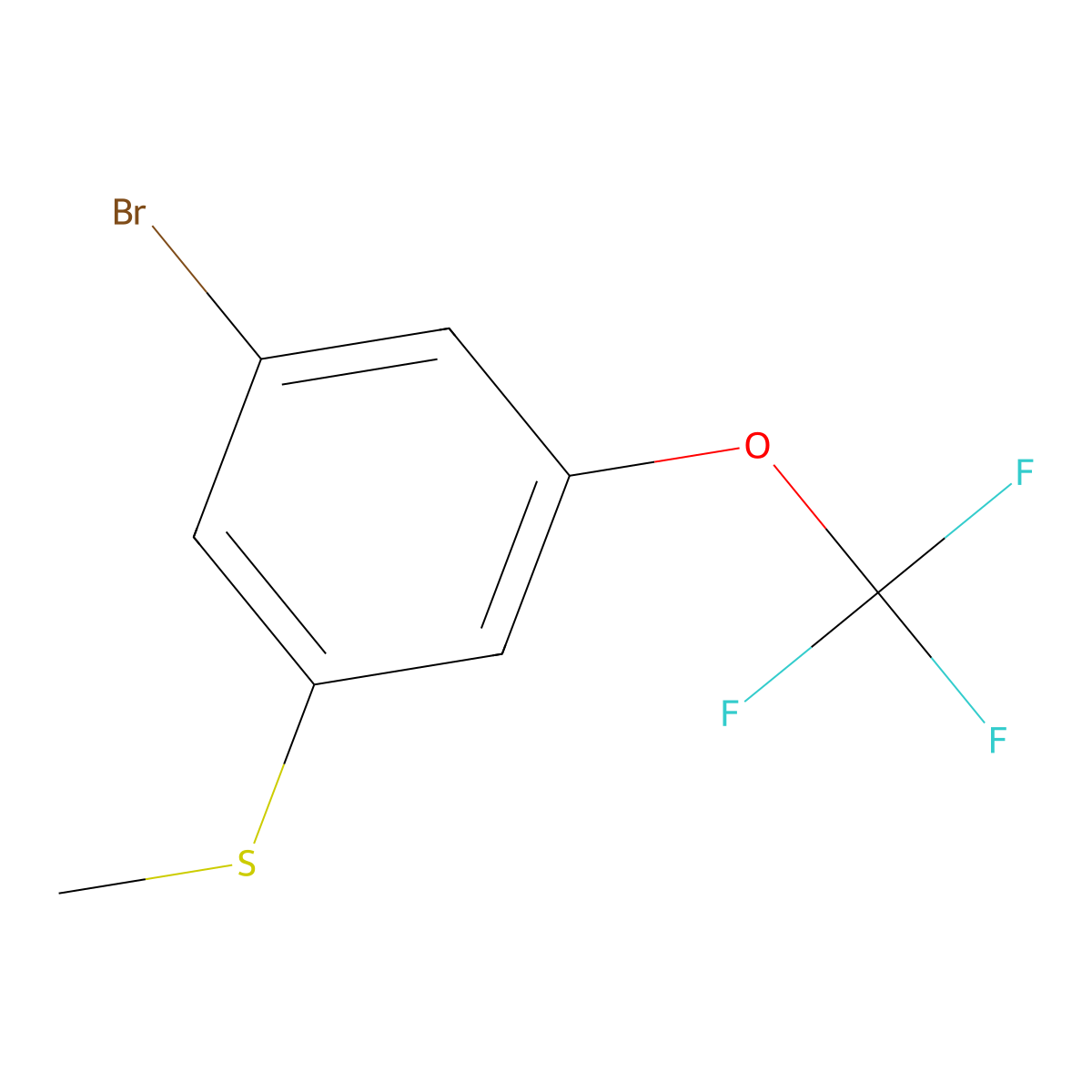 (3-Bromo-5-(trifluoromethoxy)phenyl)(methyl)sulfane molecular structure, CAS 2167312-00-5