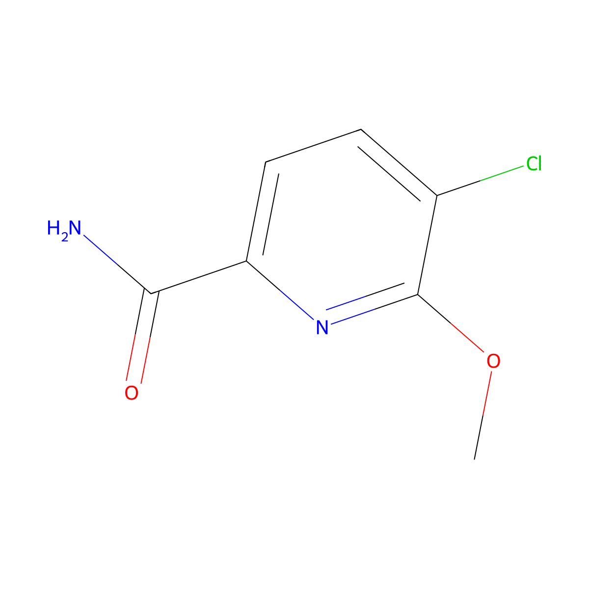 5-Chloro-6-methoxypicolinamide molecular structure, CAS 2167317-33-9