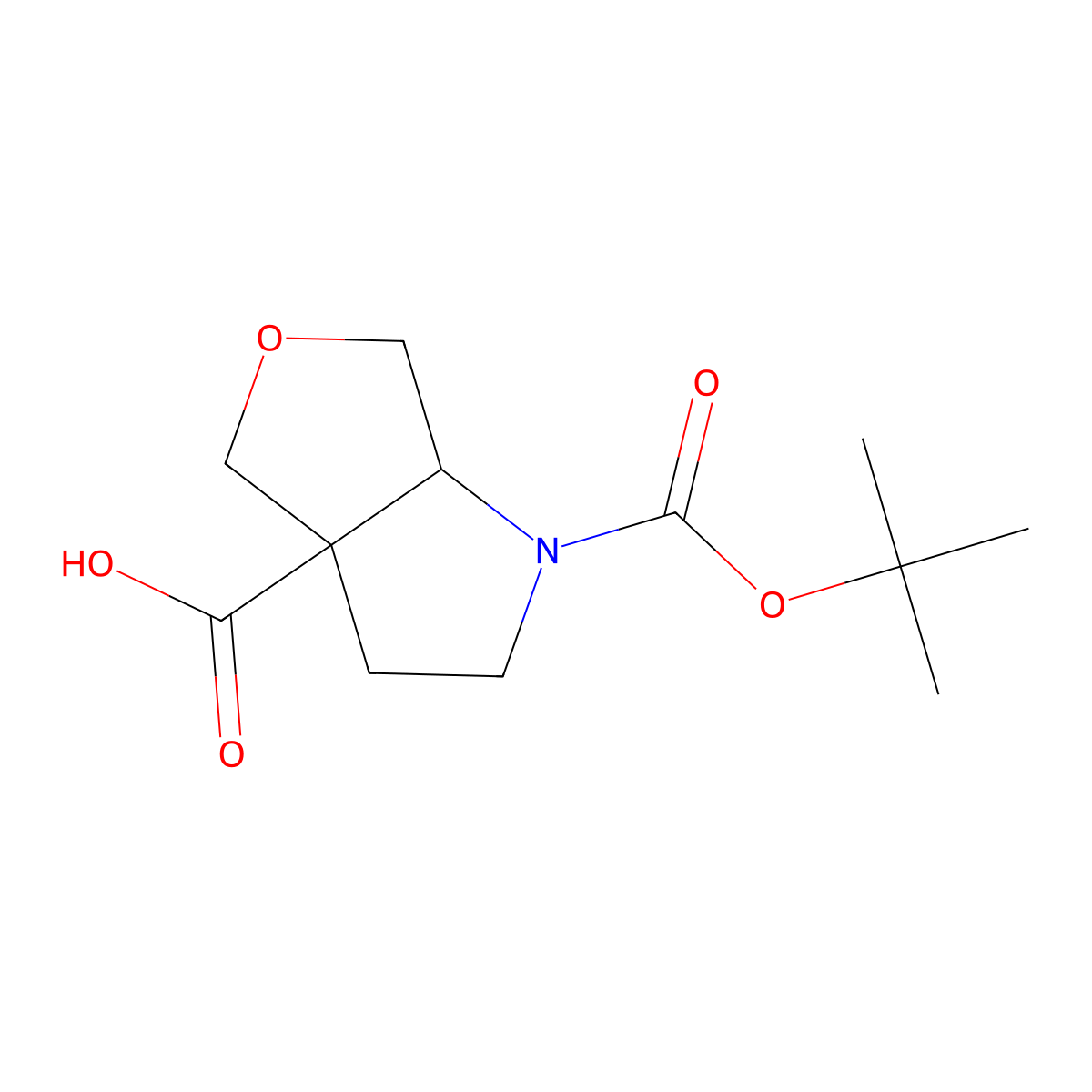 1-[(tert-butoxy)carbonyl]-hexahydro-1H-furo[3,4-b]pyrrole-3a-carboxylicacid molecular structure, CAS 2167318-44-5