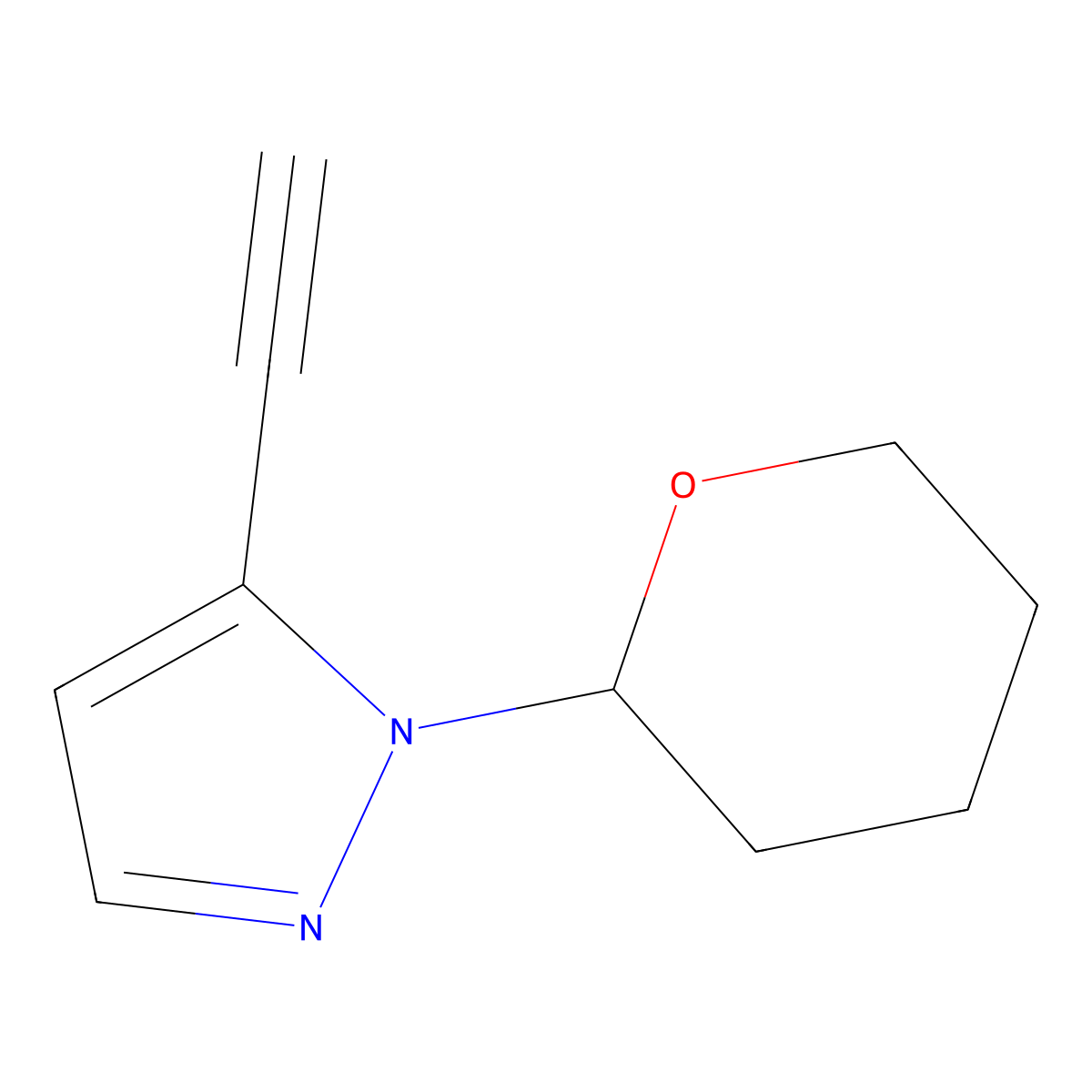 5-Ethynyl-1-(oxan-2-yl)pyrazole molecular structure, CAS 2167319-96-0