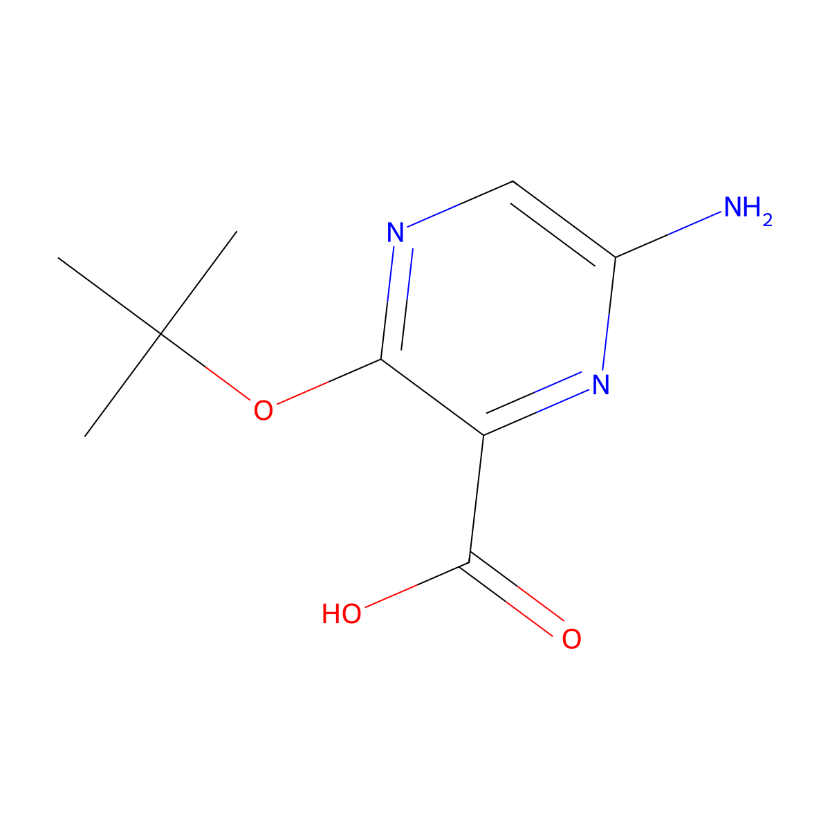 6-Amino-3-(tert-butoxy)pyrazine-2-carboxylic acid molecular structure, CAS 2167320-50-3