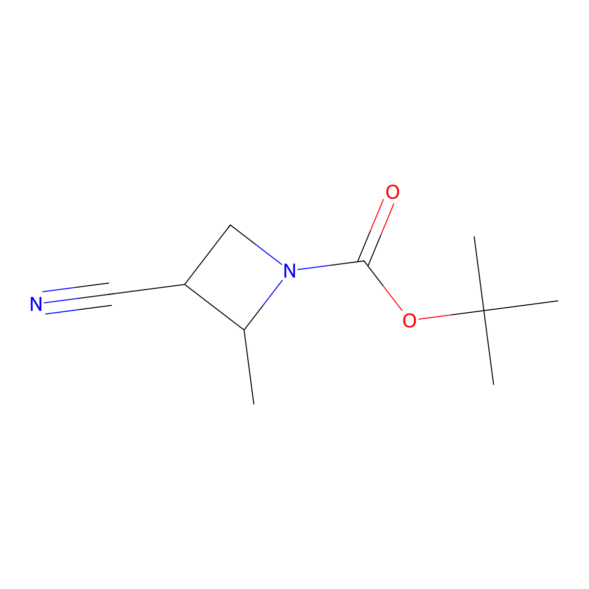 Tert-butyl 3-cyano-2-methylazetidine-1-carboxylate molecular structure, CAS 2167324-28-7