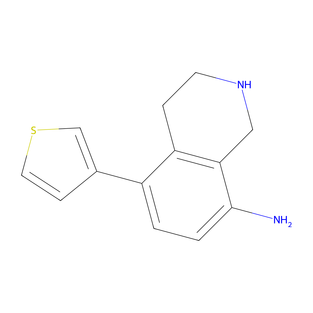 5-(Thiophen-3-yl)-1,2,3,4-tetrahydroisoquinolin-8-amine molecular structure, CAS 2167333-29-9