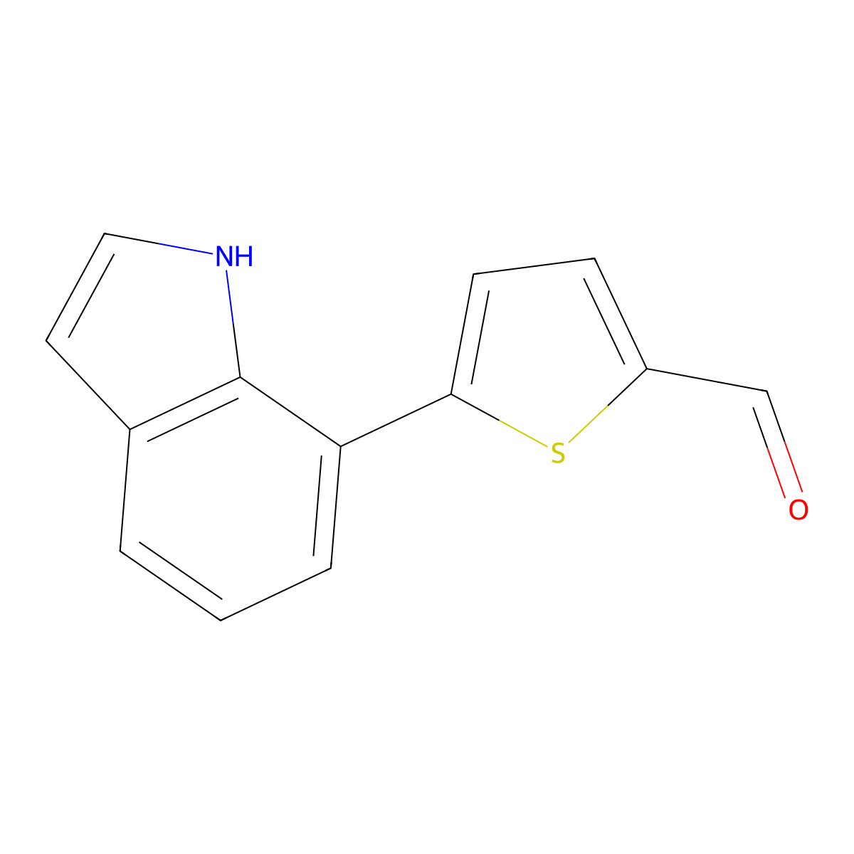 5-(1H-indol-7-yl)thiophene-2-carbaldehyde molecular structure, CAS 2167333-50-6