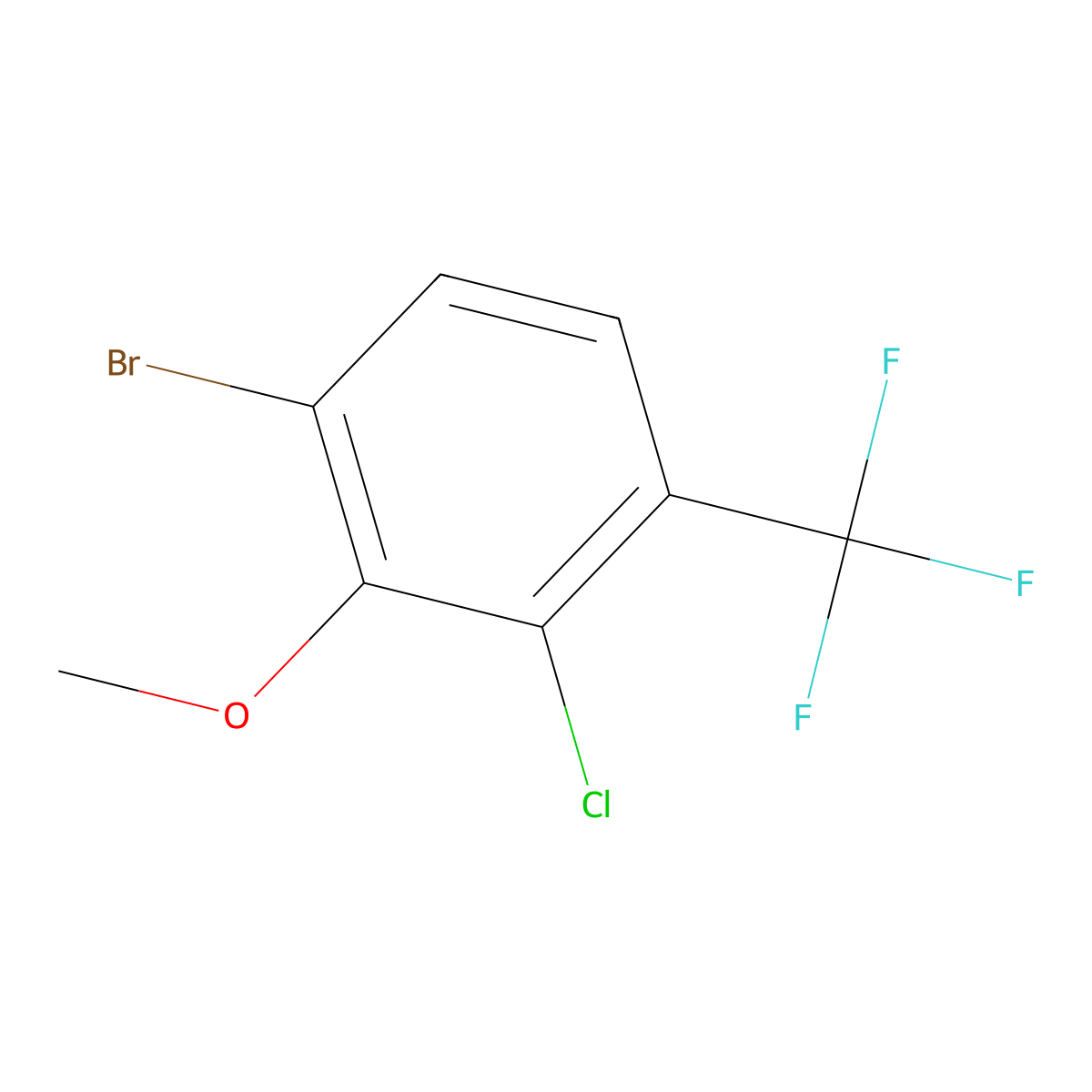1-Bromo-3-chloro-2-methoxy-4-(trifluoromethyl)benzene molecular structure, CAS 2167342-13-2