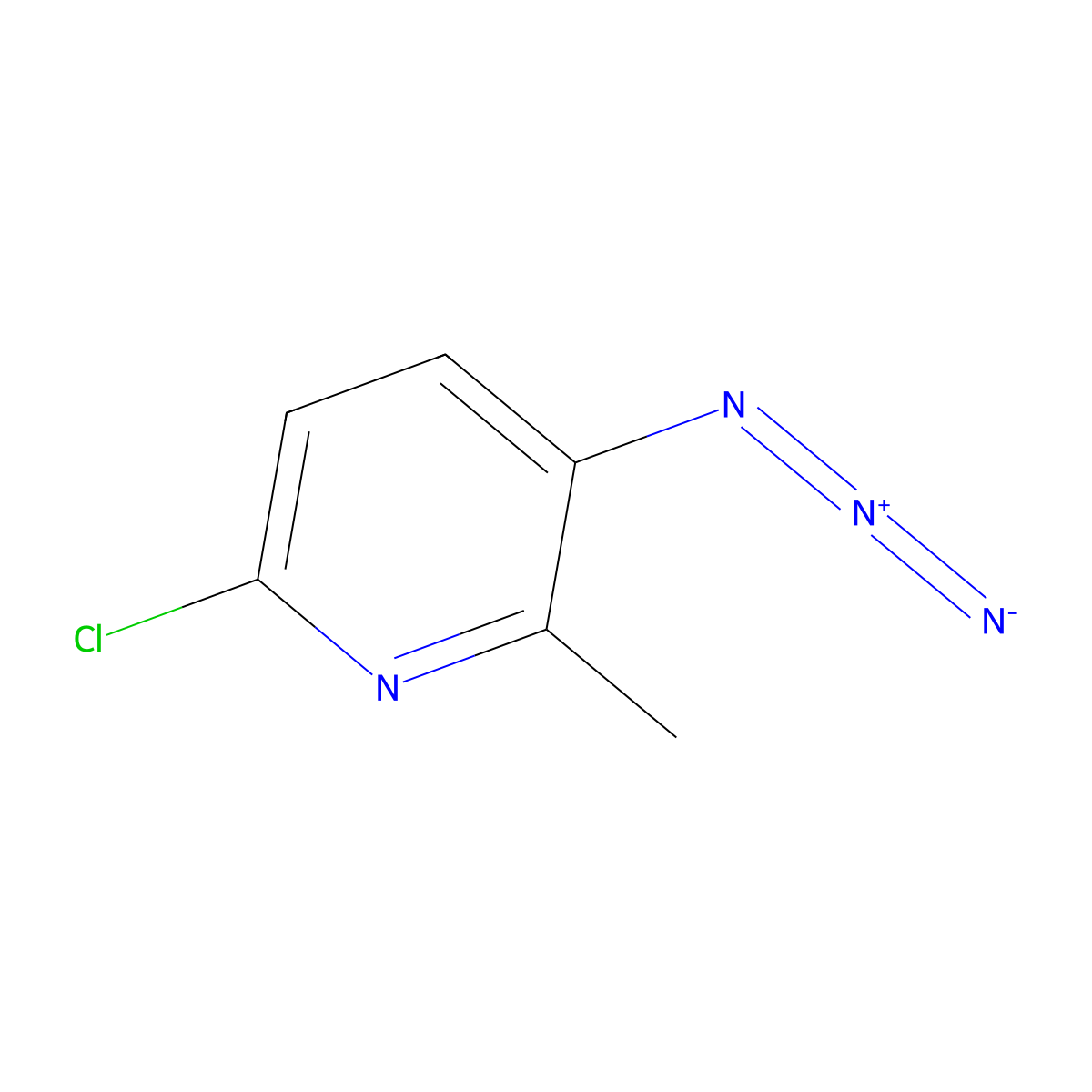 3-Azido-6-chloro-2-methylpyridine molecular structure, CAS 2167343-37-3