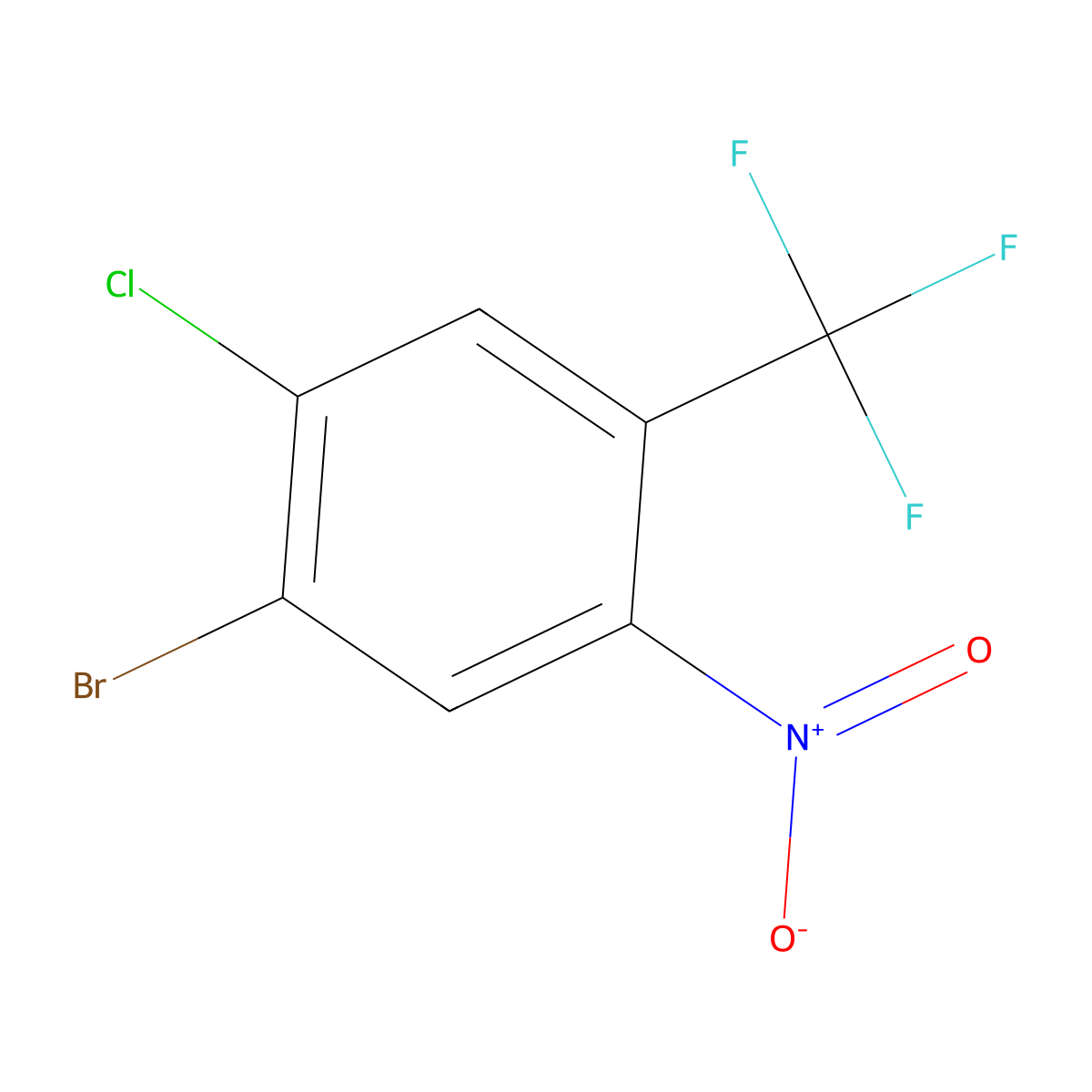 1-Bromo-2-chloro-5-nitro-4-(trifluoromethyl)benzene molecular structure, CAS 2167346-05-4