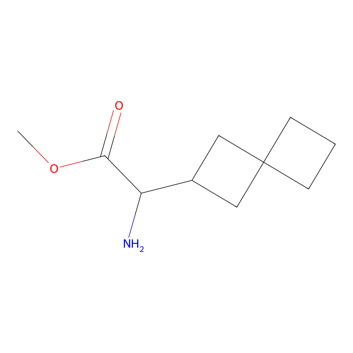 Methyl 2-amino-2-{spiro[3.3]heptan-2-yl}acetate molecular structure, CAS 2167346-64-5