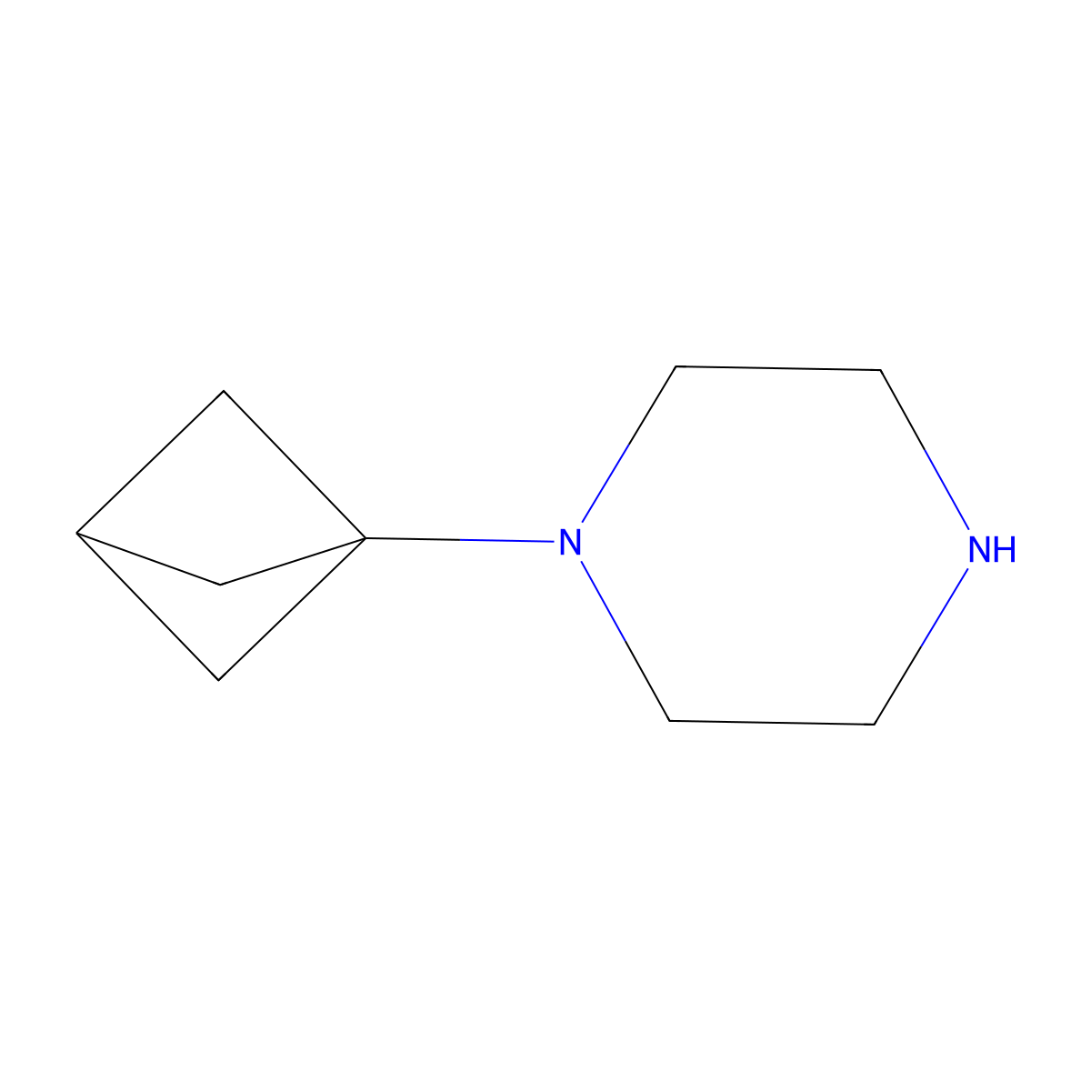 1-(Bicyclo(1.1.1)pentan-1-yl)piperazine molecular structure, CAS 2167346-89-4