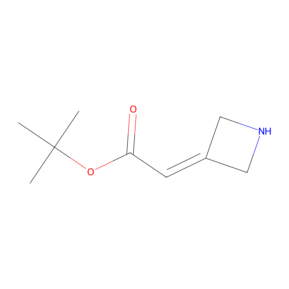 Tert-butyl 2-(azetidin-3-ylidene)acetate molecular structure, CAS 2167349-39-3