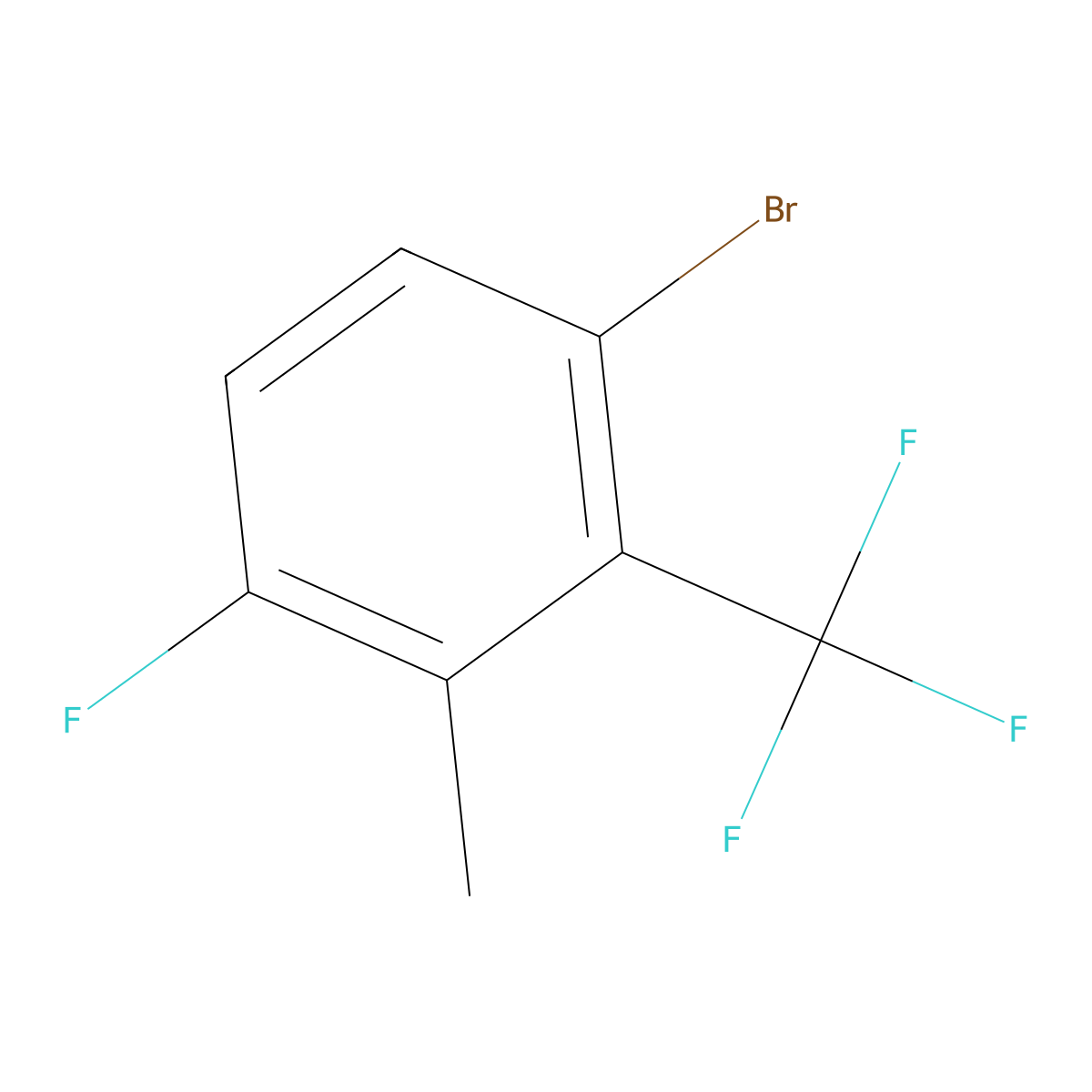 1-Bromo-4-fluoro-3-methyl-2-(trifluoromethyl)benzene molecular structure, CAS 2167351-45-1