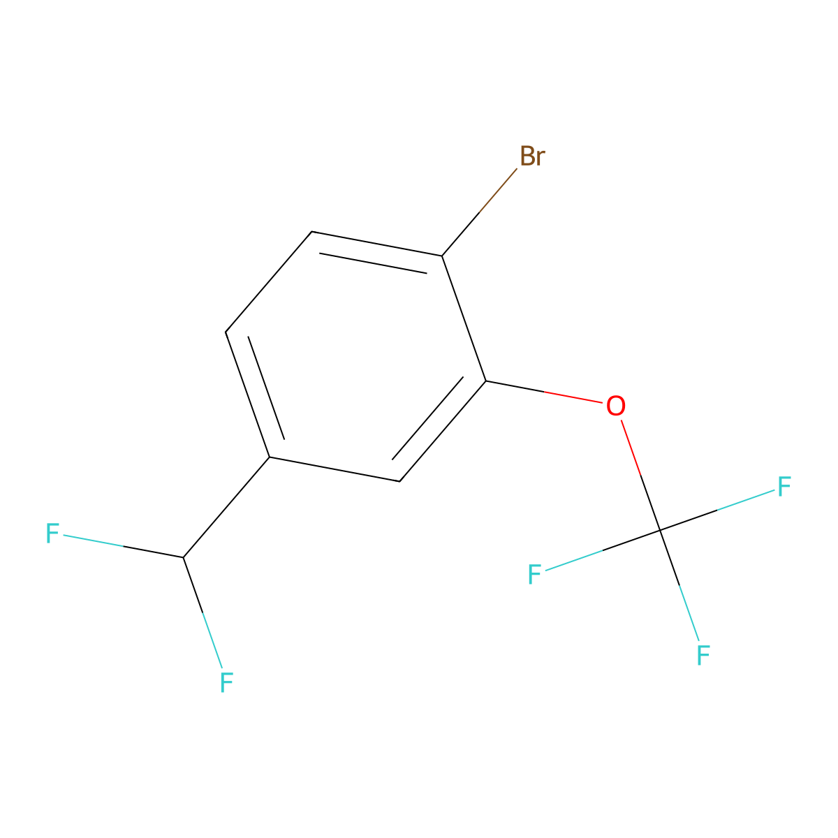 1-Bromo-4-(difluoromethyl)-2-(trifluoromethoxy)benzene molecular structure, CAS 2167351-62-2