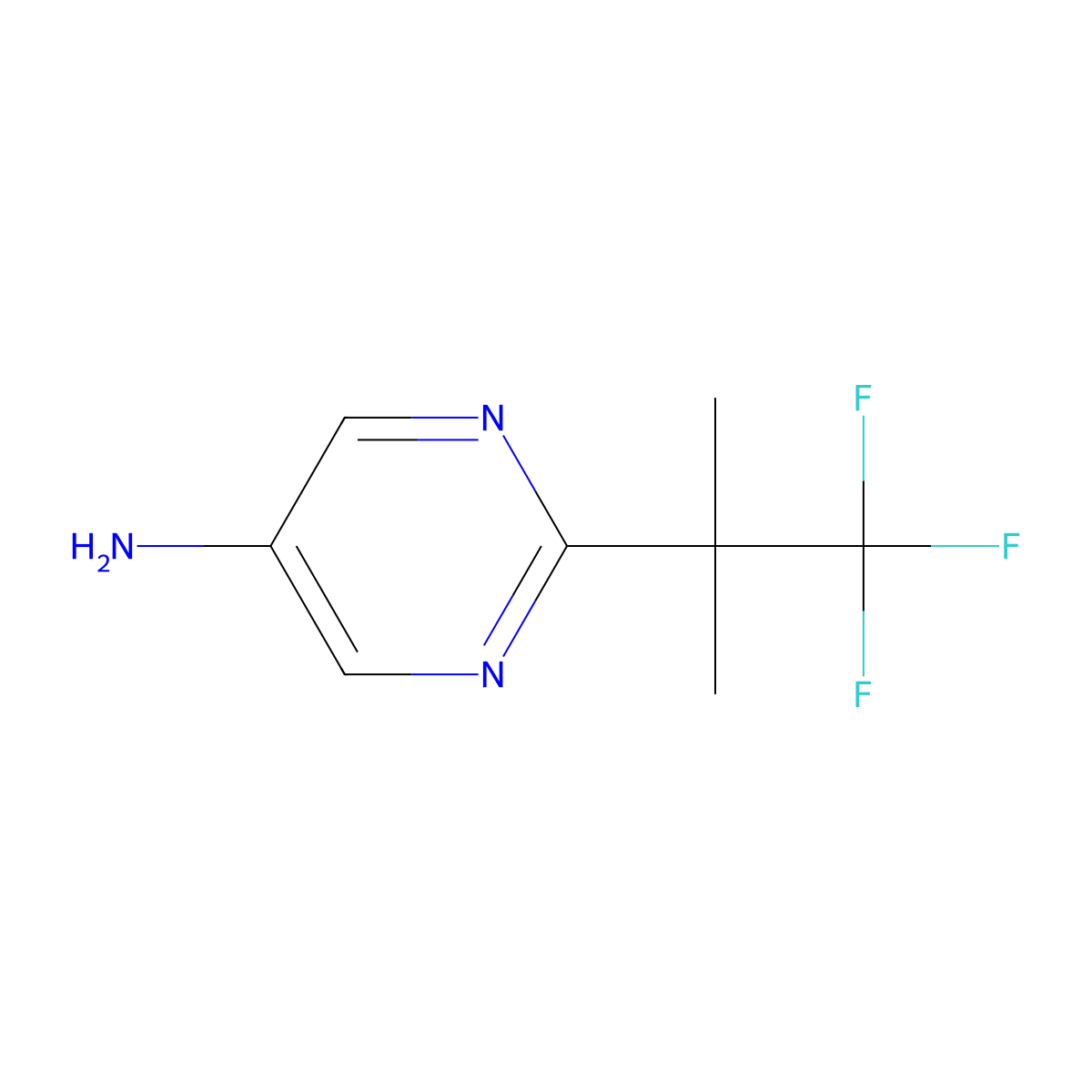 2-(1,1,1-Trifluoro-2-methylpropan-2-yl)pyrimidin-5-amine molecular structure, CAS 2167355-71-5