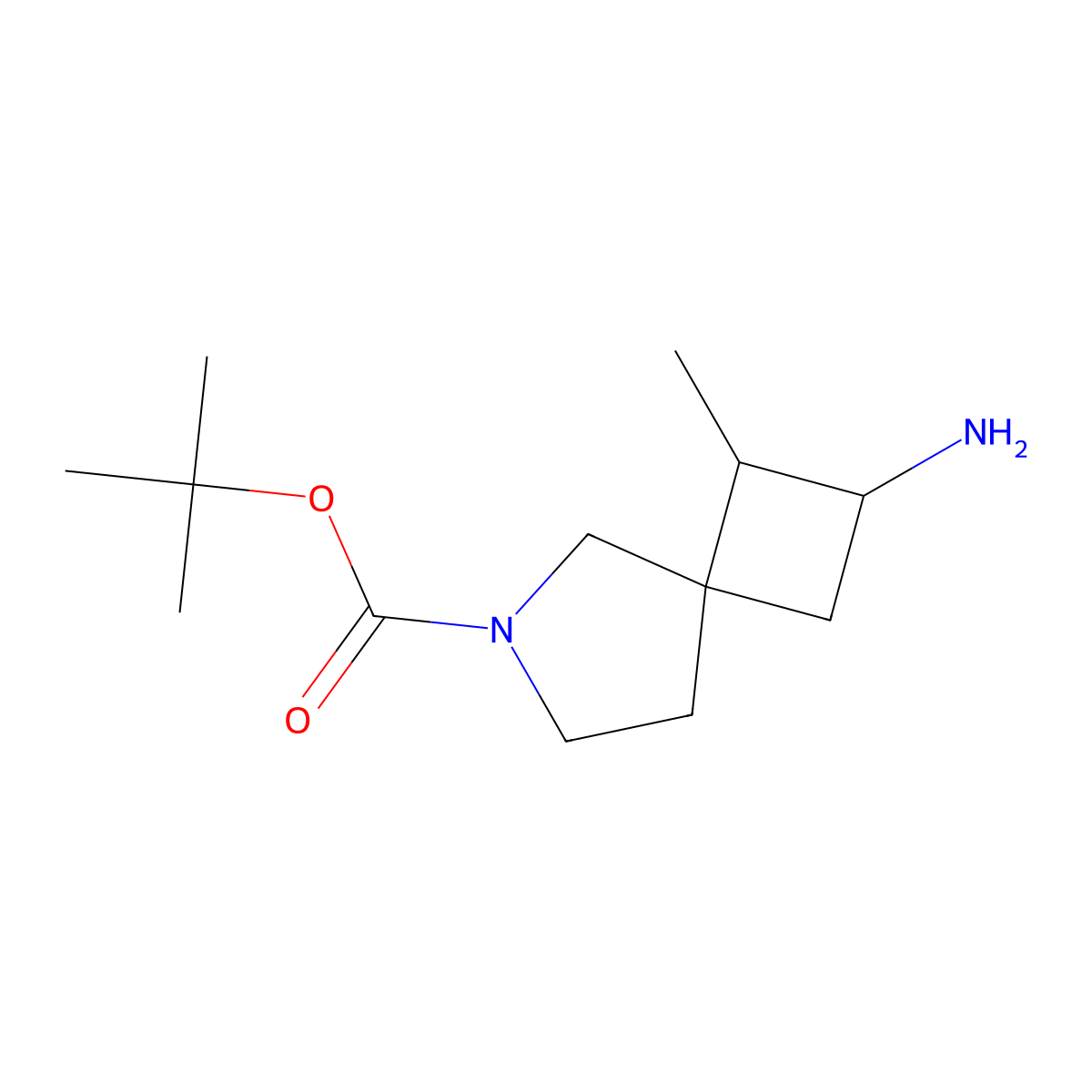 tert-Butyl 2-amino-1-methyl-6-azaspiro[3.4]octane-6-carboxylate molecular structure, CAS 2167355-88-4