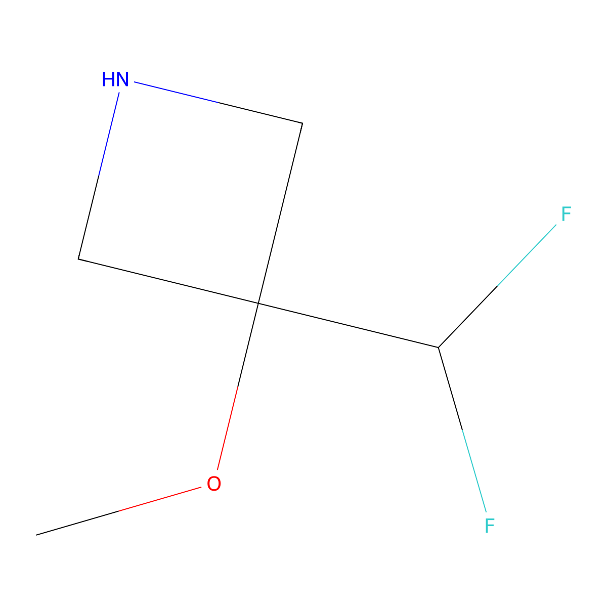 3-(Difluoromethyl)-3-methoxyazetidine molecular structure, CAS 2167363-88-2