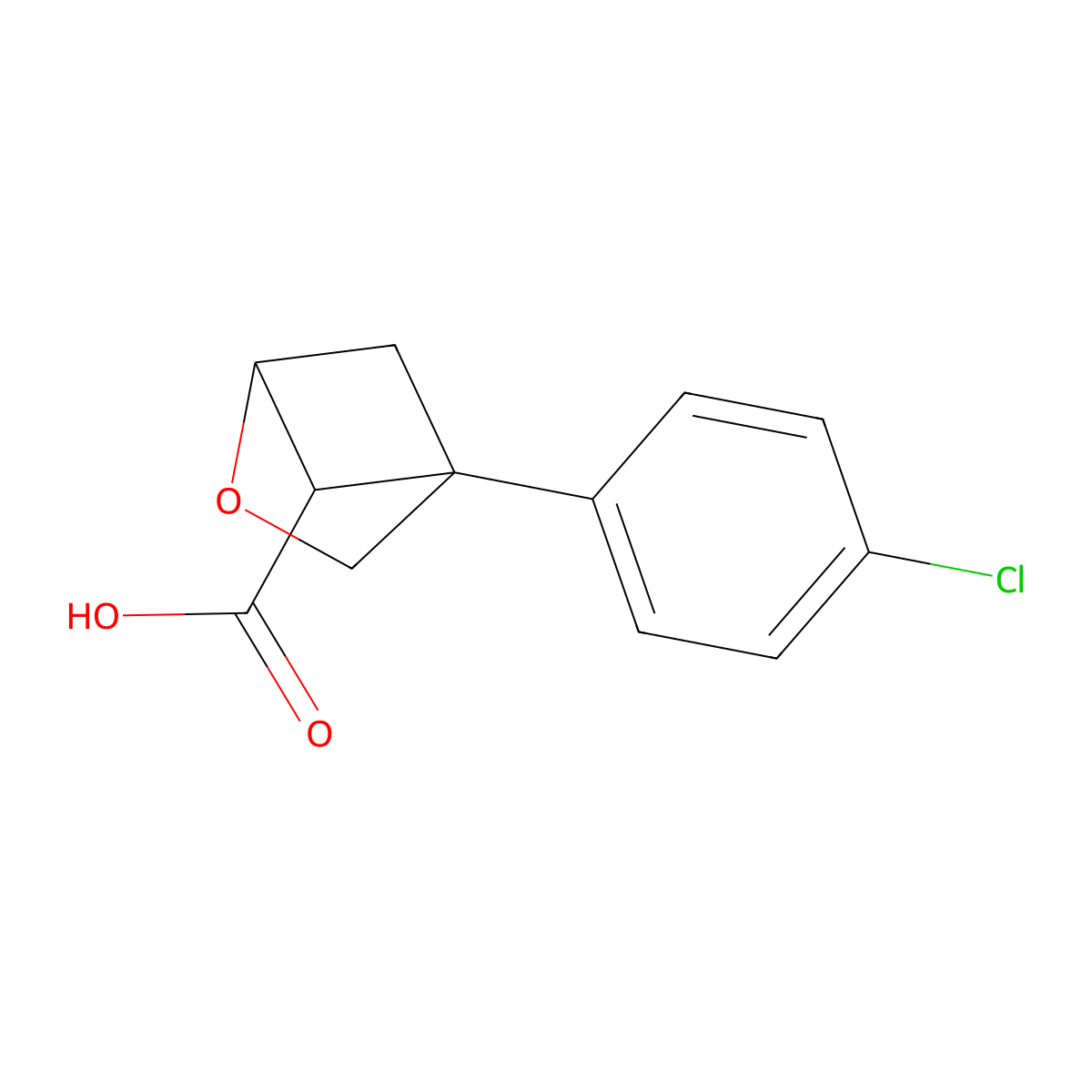4-(4-Chlorophenyl)-2-oxabicyclo(2.1.1)hexane-5-carboxylic acid molecular structure, CAS 2167364-89-6