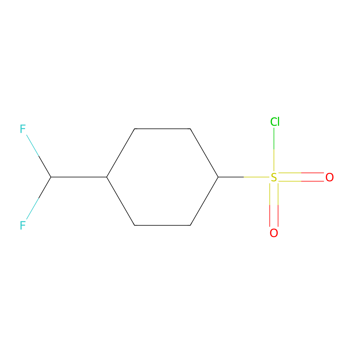 4-(Difluoromethyl)cyclohexane-1-sulfonyl chloride molecular structure, CAS 2167365-56-0