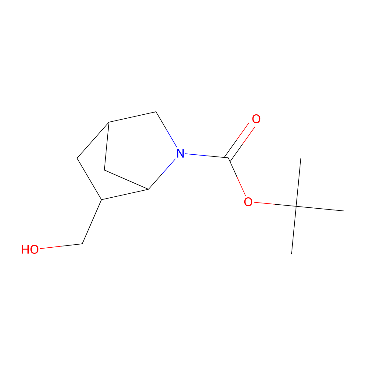 Tert-butyl 6-(hydroxymethyl)-2-azabicyclo[2.2.1]heptane-2-carboxylate molecular structure, CAS 2167366-66-5