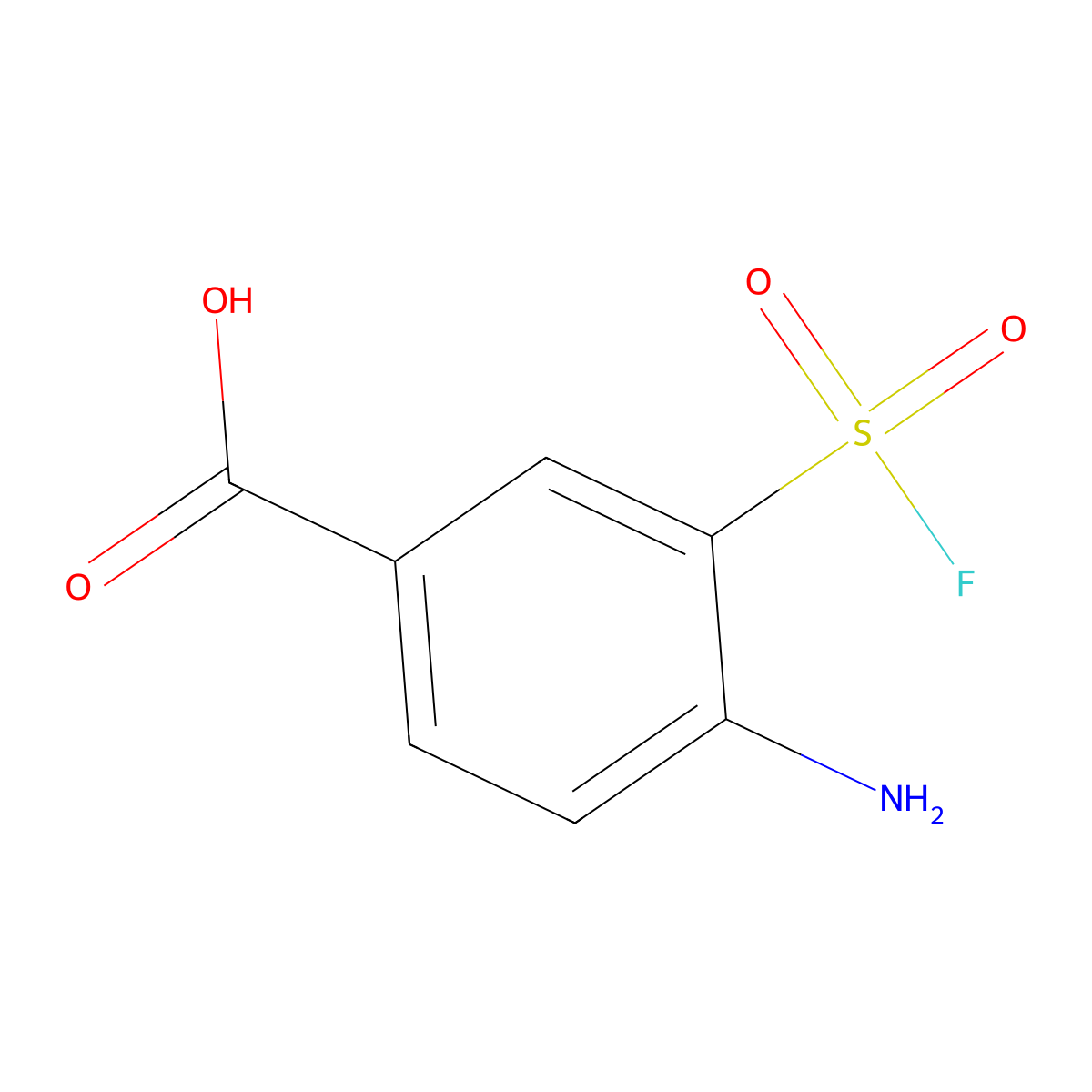 4-Amino-3-(fluorosulfonyl)benzoicacid molecular structure, CAS 2167367-63-5