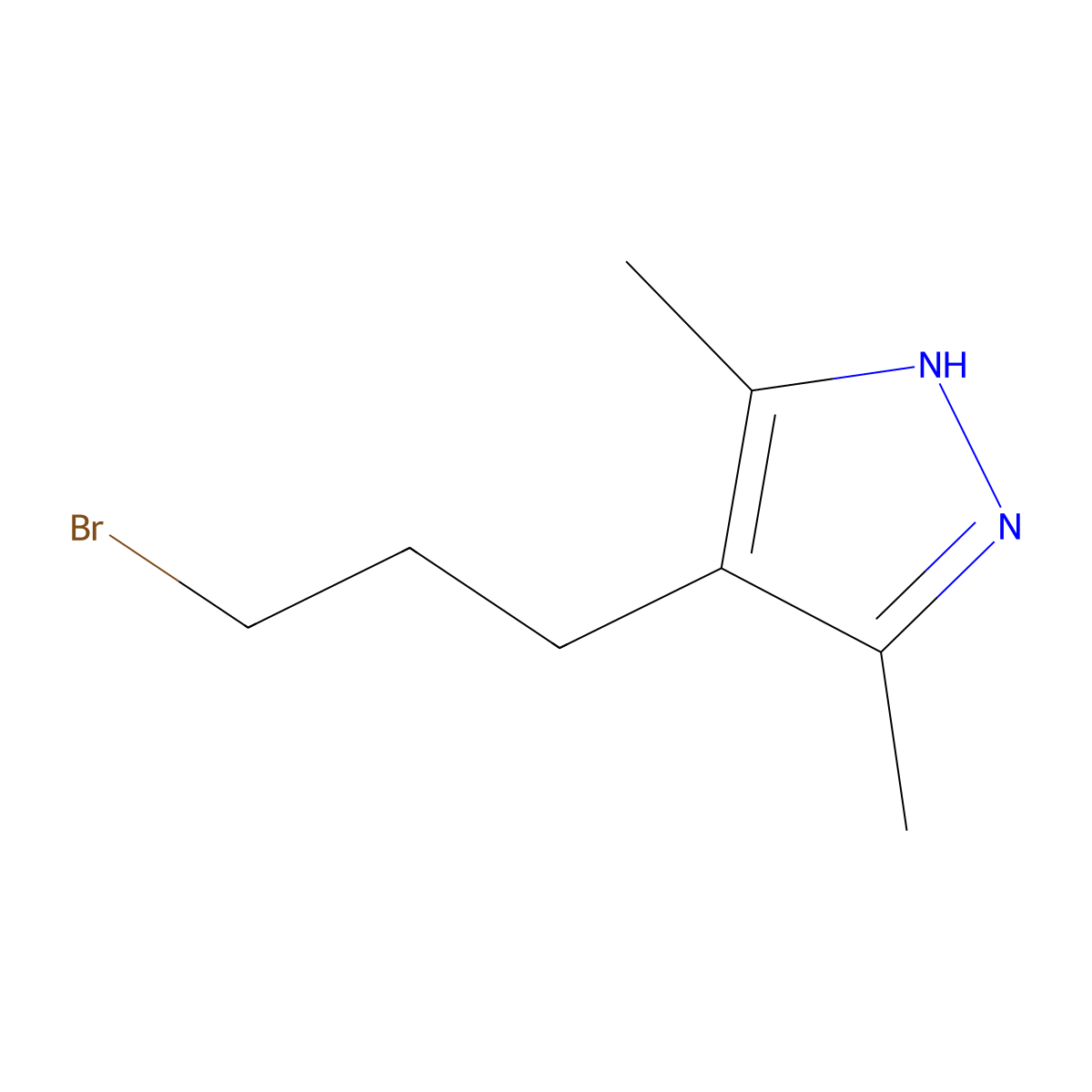 4-(3-Bromopropyl)-3,5-dimethyl-1H-pyrazole molecular structure, CAS 2167368-32-1