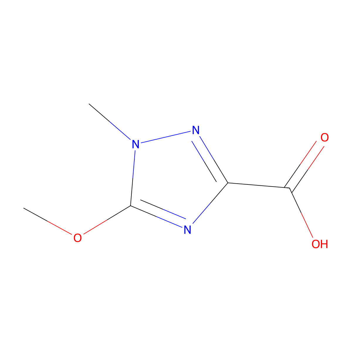 5-methoxy-1-methyl-1H-1,2,4-triazole-3-carboxylic acid molecular structure, CAS 2167370-98-9