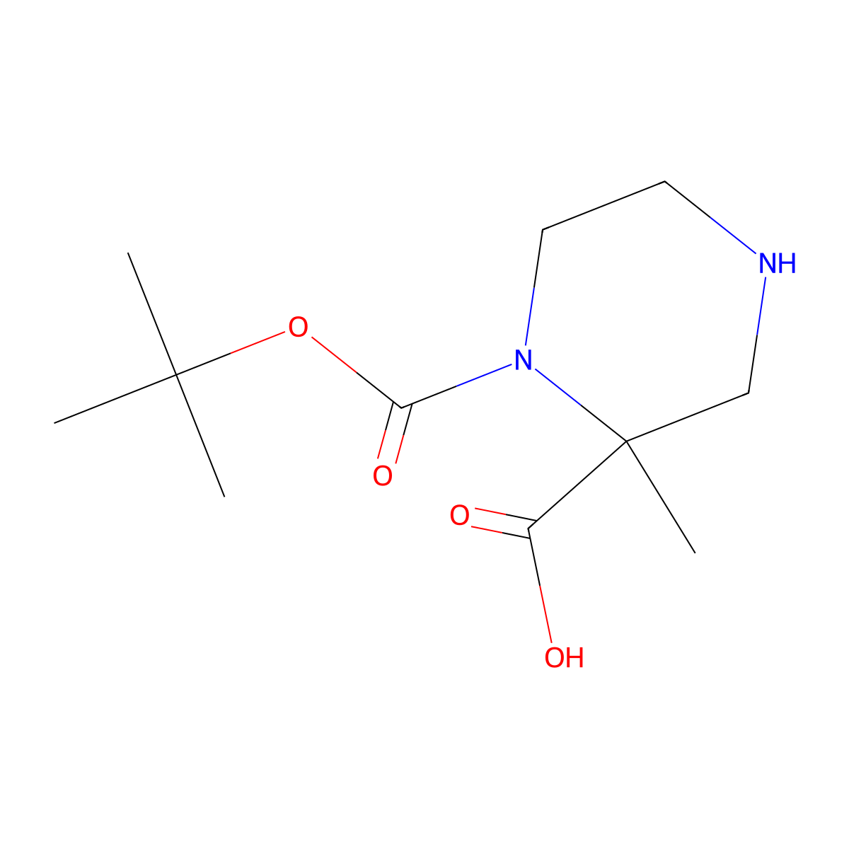 1-[(Tert-butoxy)carbonyl]-2-methylpiperazine-2-carboxylic acid molecular structure, CAS 2167374-58-3