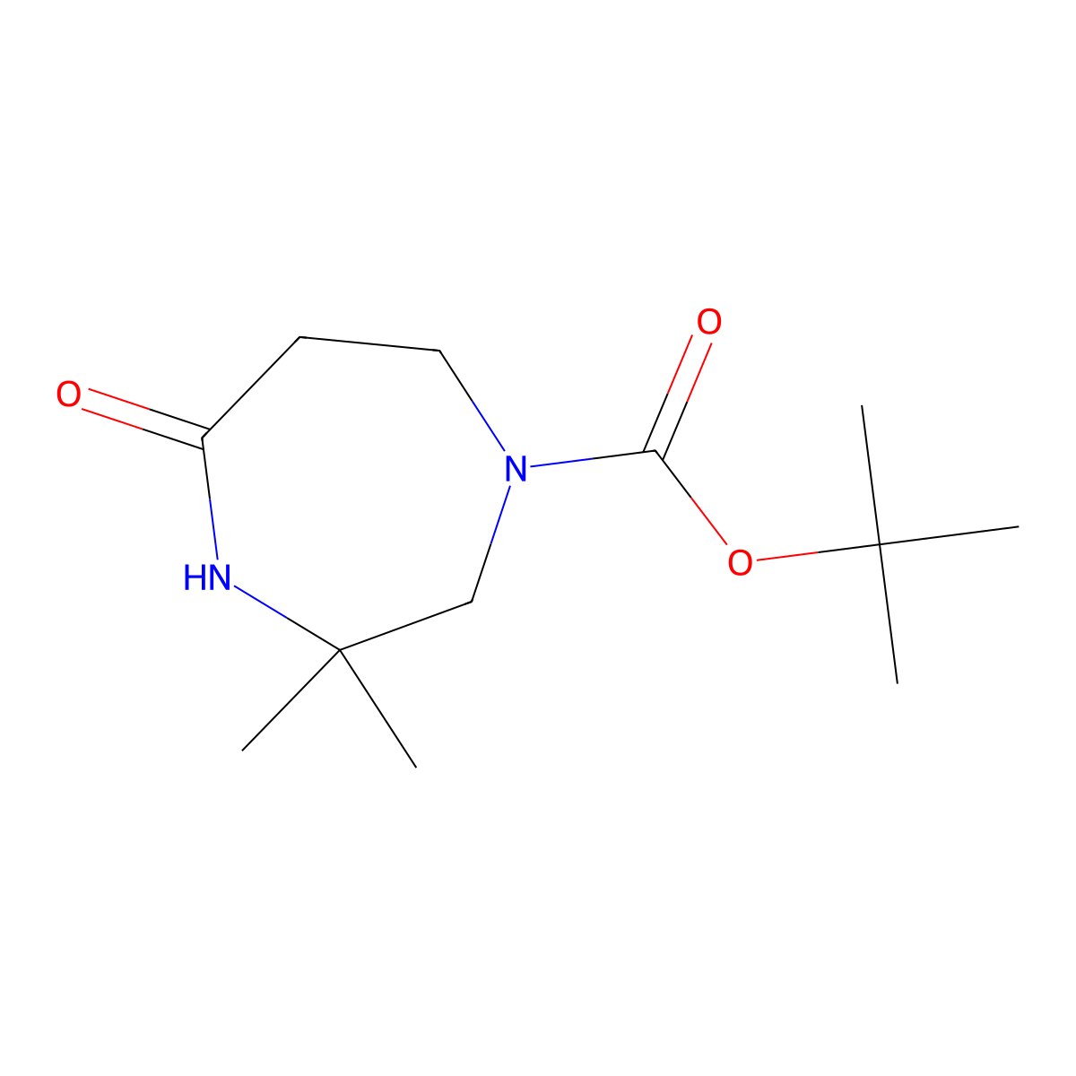 Tert-butyl 3,3-dimethyl-5-oxo-1,4-diazepane-1-carboxylate molecular structure, CAS 2167375-71-3