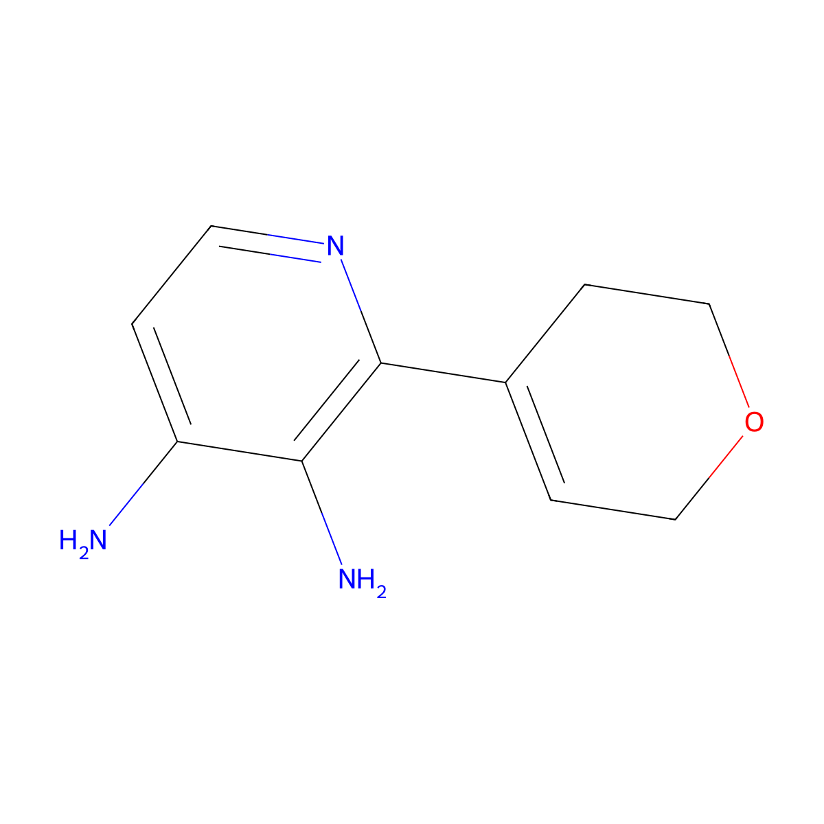 2-(3,6-dihydro-2H-pyran-4-yl)pyridine-3,4-diamine molecular structure, CAS 2167375-99-5