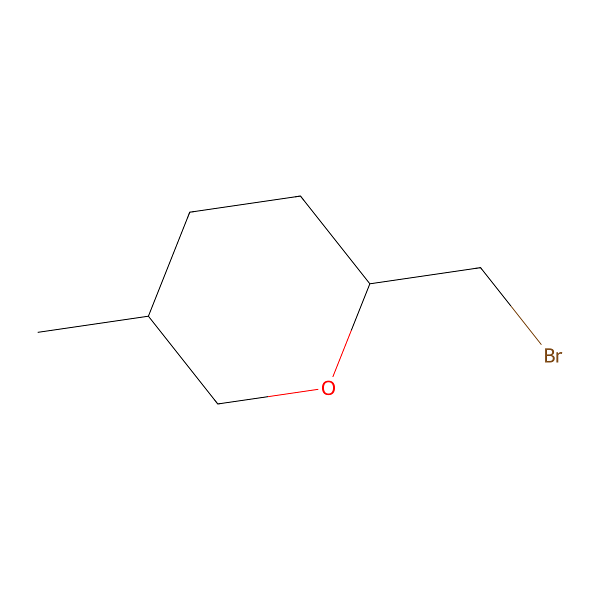 2-(Bromomethyl)-5-methyloxane molecular structure, CAS 2167379-94-2
