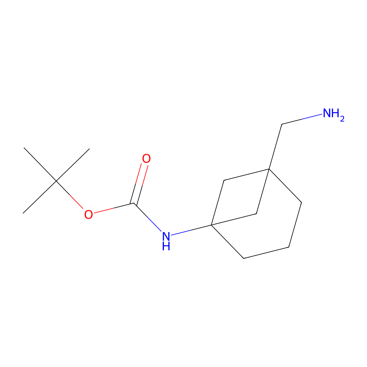 tert-Butyl N-[5-(aminomethyl)norpinan-1-yl]carbamate molecular structure, CAS 2167382-53-6
