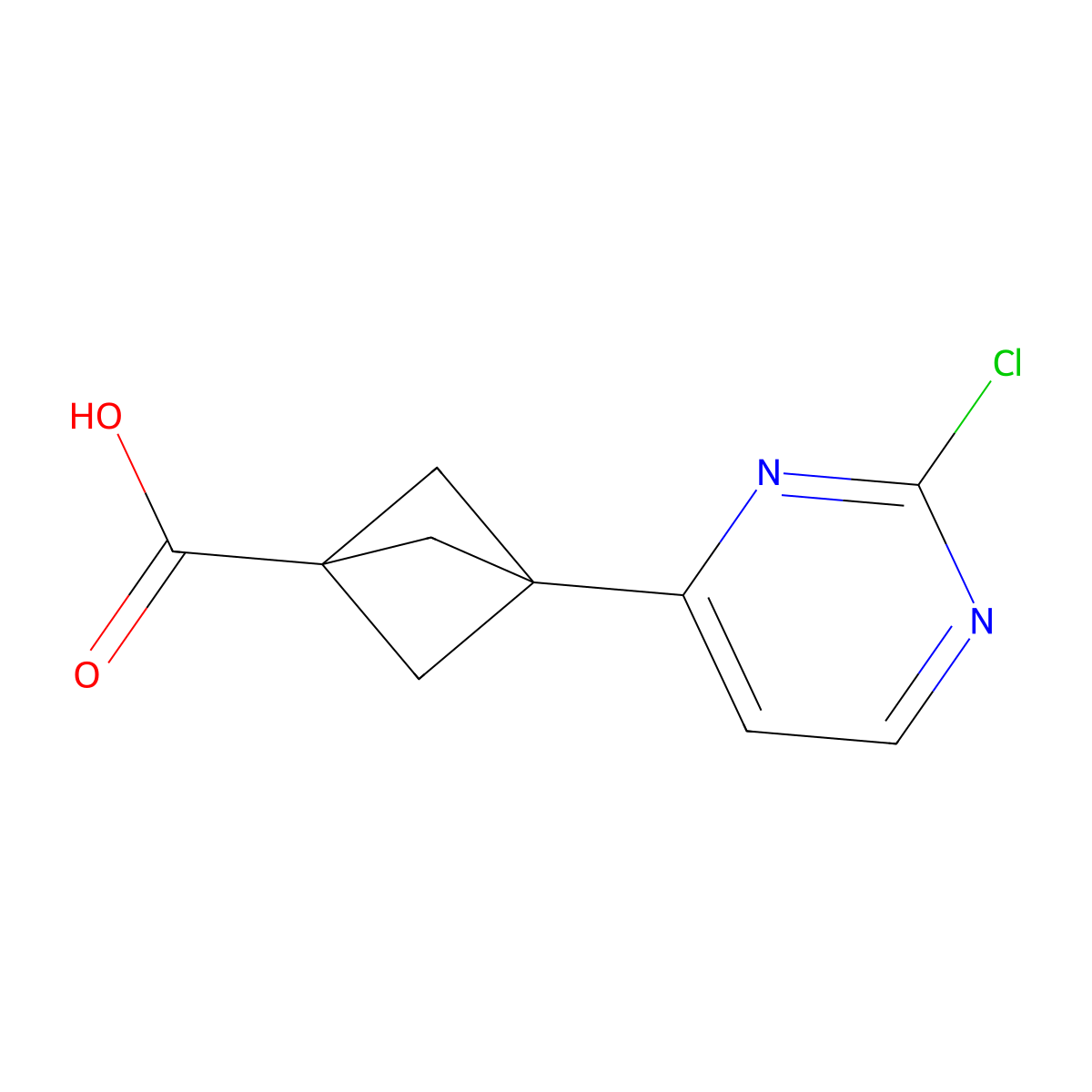 3-(2-Chloropyrimidin-4-yl)bicyclo[1.1.1]pentane-1-carboxylic acid molecular structure, CAS 2167383-15-3