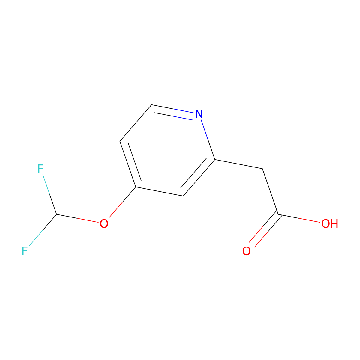 2-(4-(Difluoromethoxy)pyridin-2-yl)acetic acid molecular structure, CAS 2167386-94-7