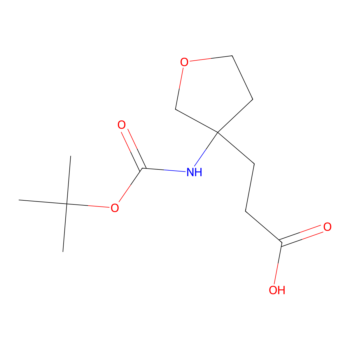 3-(3-{[(Tert-butoxy)carbonyl]amino}oxolan-3-yl)propanoic acid molecular structure, CAS 2167397-77-3