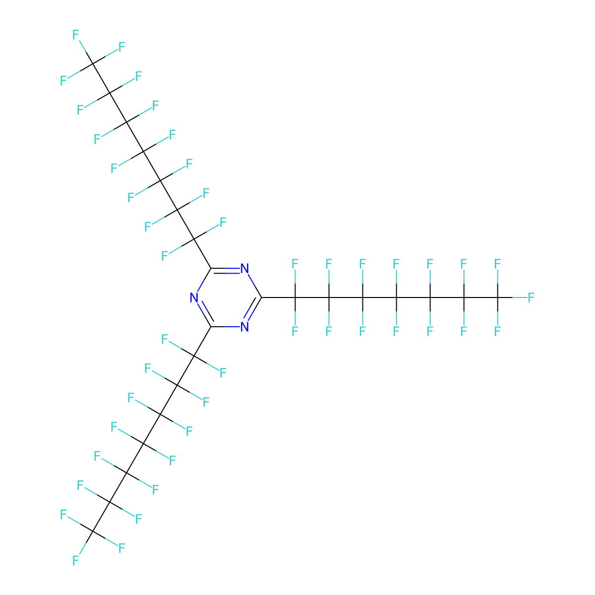 2,4,6-Tris(pentadecafluoroheptyl)-1,3,5-triazine molecular structure, CAS 21674-38-4