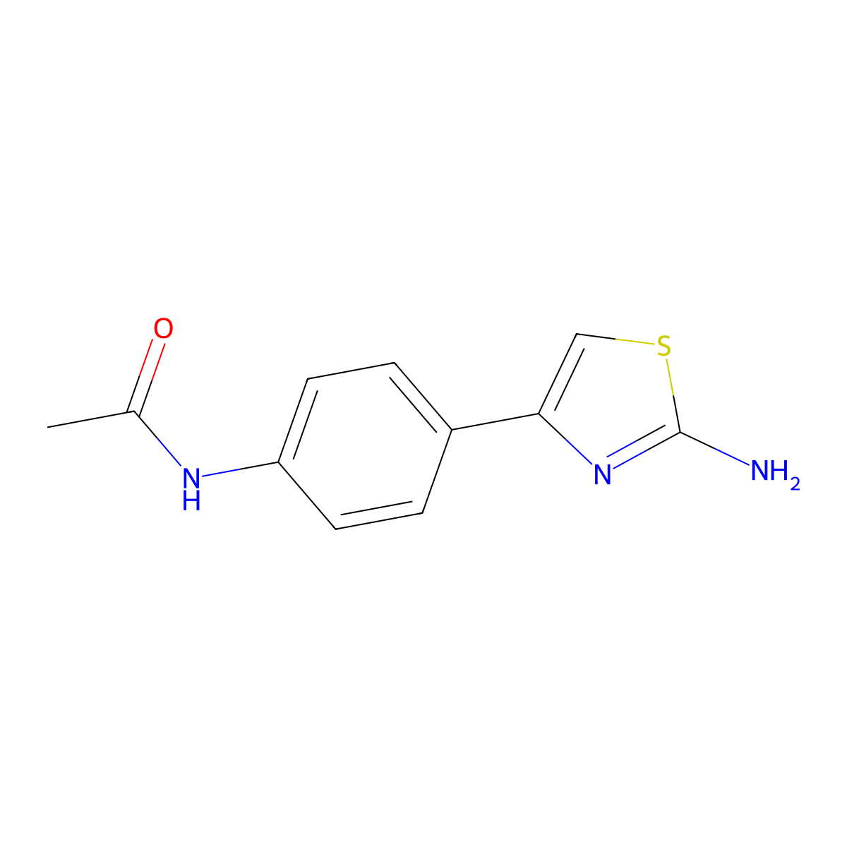 N-(4-(2-Amino-1,3-thiazol-4-yl)phenyl)acetamide molecular structure, CAS 21674-96-4