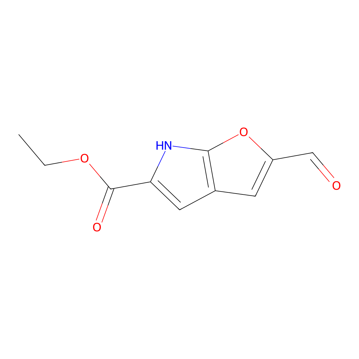 Ethyl 2-formyl-6H-furo[2,3-B]pyrrole-5-carboxylate molecular structure, CAS 2167403-27-0