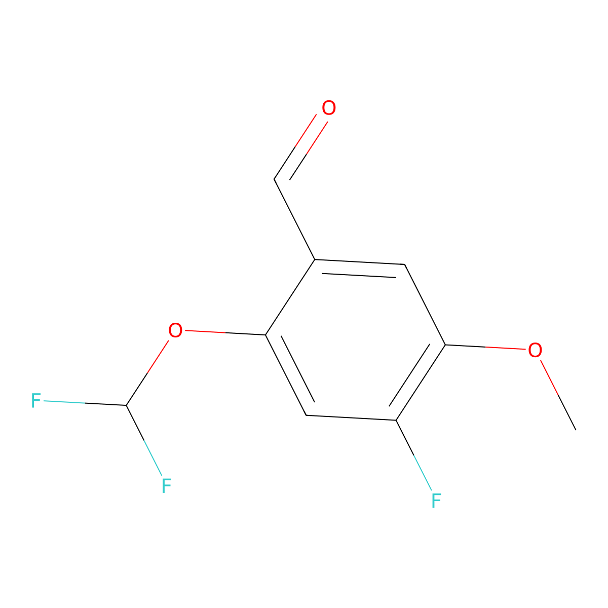 2-(Difluoromethoxy)-4-fluoro-5-methoxybenzaldehyde molecular structure, CAS 2167405-70-9