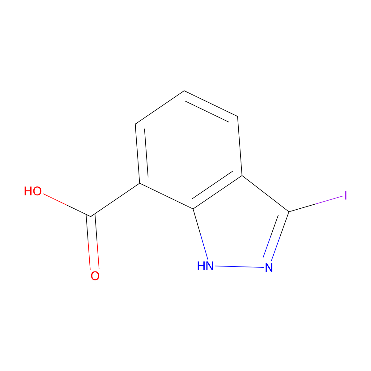 3-iodo-1H-indazole-7-carboxylic acid molecular structure, CAS 2167406-00-8