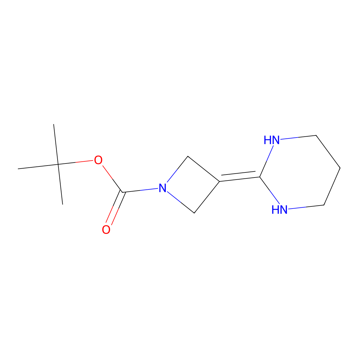 Tert-butyl 3-(1,3-diazinan-2-ylidene)azetidine-1-carboxylate molecular structure, CAS 2167406-36-0