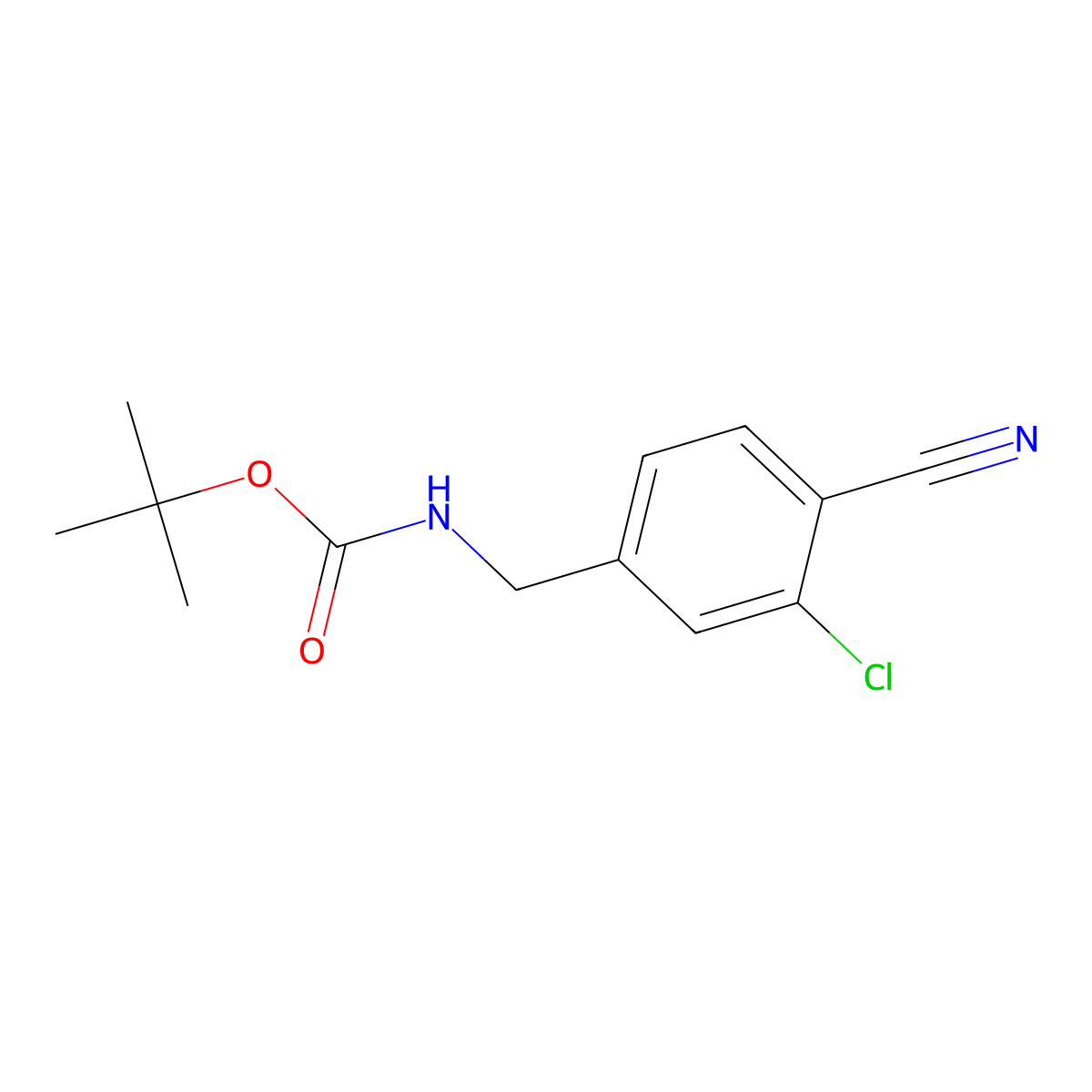 tert-butyl N-[(3-chloro-4-cyanophenyl)methyl]carbamate molecular structure, CAS 2167411-62-1