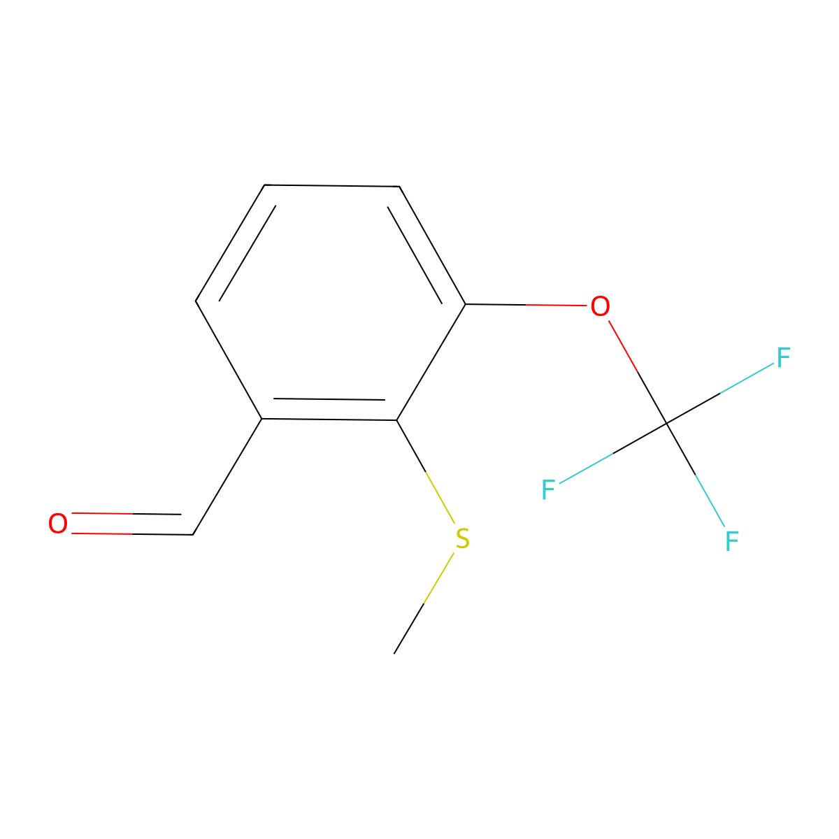2-(Methylthio)-3-(trifluoromethoxy)benzaldehyde molecular structure, CAS 2167412-51-1