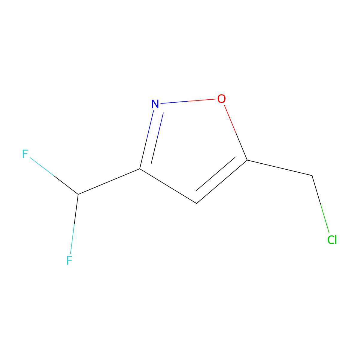 5-(Chloromethyl)-3-(difluoromethyl)-1,2-oxazole molecular structure, CAS 2167417-04-9