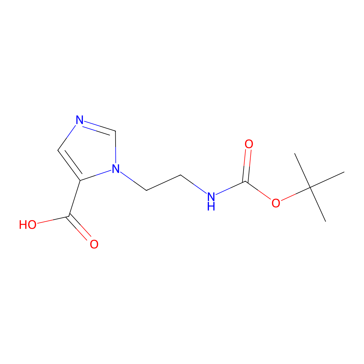 1-(2-{[(tert-butoxy)carbonyl]amino}ethyl)-1H-imidazole-5-carboxylic acid molecular structure, CAS 2167417-66-3